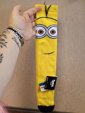 NWT Spencer's Minion Knees High Socks Size 5-10